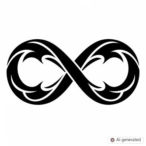Infinity tattoo design in Blackwork style