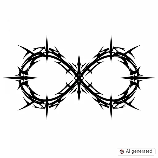 Infinity tattoo design in Cybersigilism style