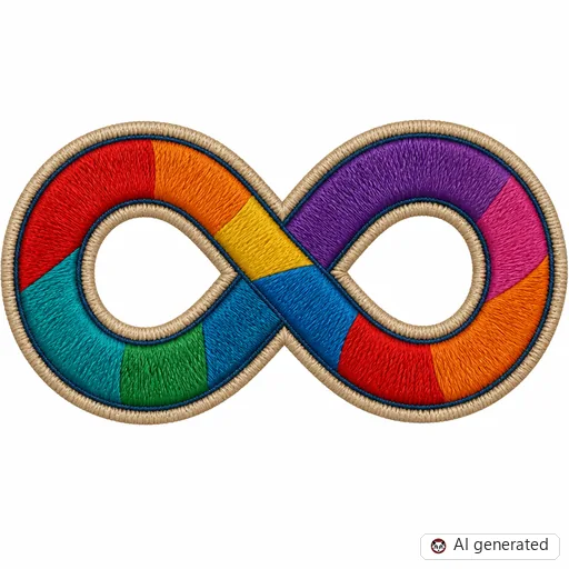 Diseño de tatuaje de Infinito en estilo Bordado