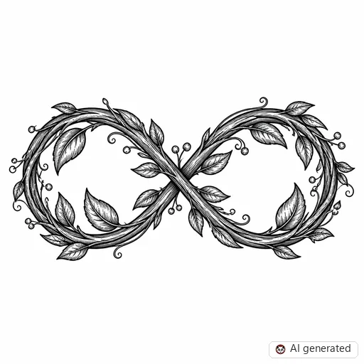 Infinity tattoo design in Illustrative style