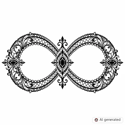 Infinity tattoo design in Ornamental style