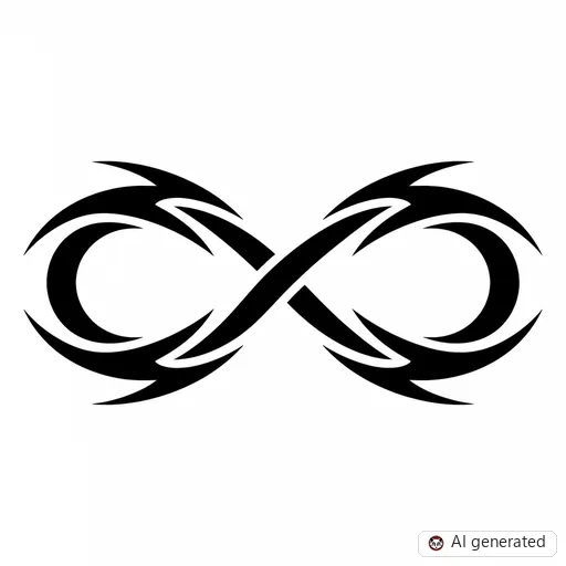 Infinity tattoo design in Tribal style