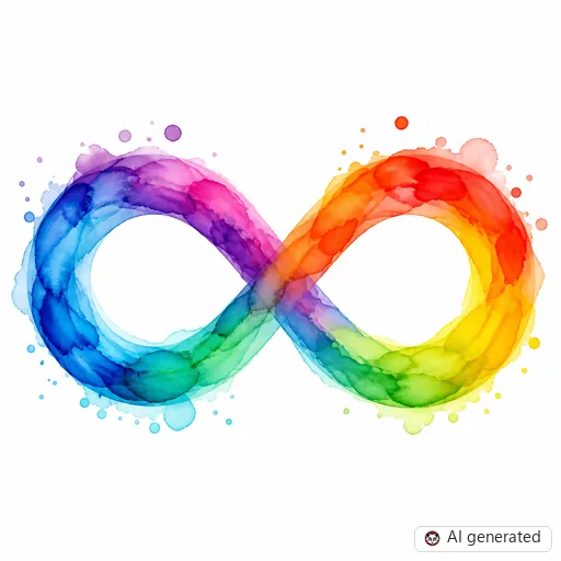 Infinity tattoo design in Watercolor style