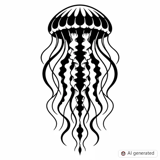 Jellyfish tattoo design in Blackwork style