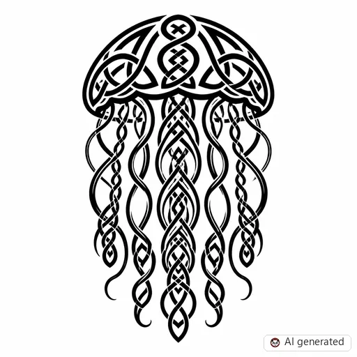 Disegno di tatuaggio Medusa (animale) in stile Celtico