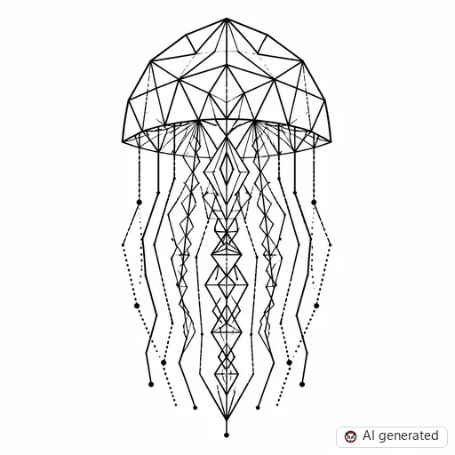 Jellyfish tattoo design in Geometric style