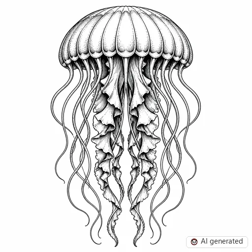 Jellyfish tattoo design in Illustrative style