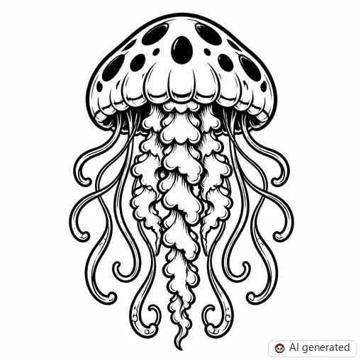 Jellyfish tattoo design in New School style