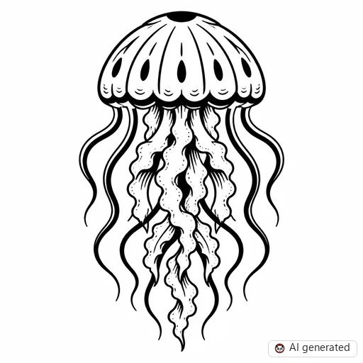 Jellyfish tattoo design in Traditional style