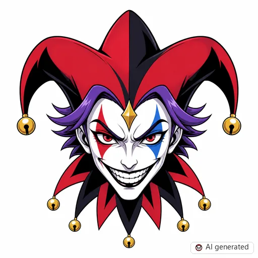 Joker-Tattoo-Entwurf im Stil Anime
