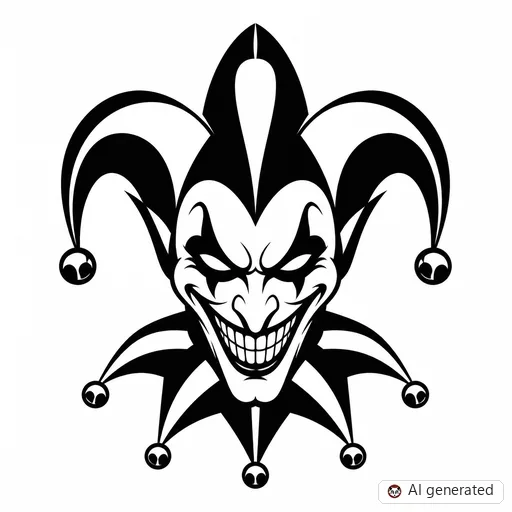 Joker tattoo design in Blackwork style