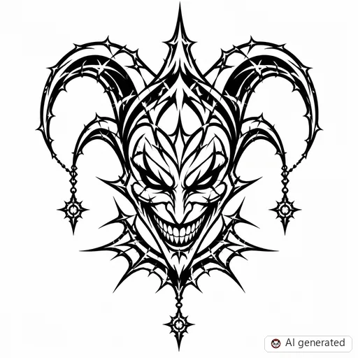 Joker tattoo design in Cybersigilism style