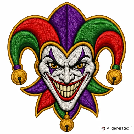 Diseño de tatuaje de Bufón en estilo Bordado