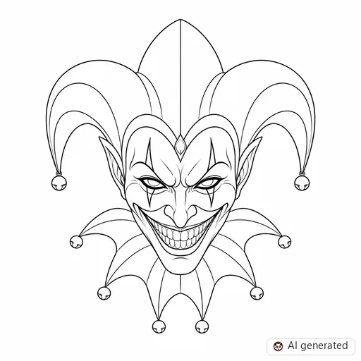 Joker tattoo design in Fine-Line style