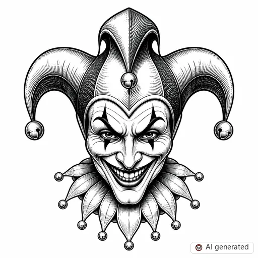 Joker tattoo design in Illustrative style
