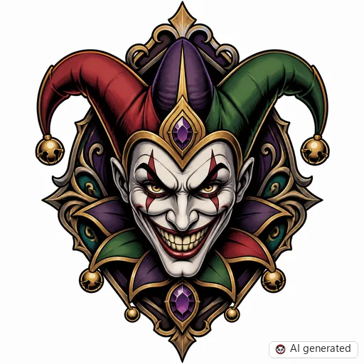 Joker-Tattoo-Entwurf im Stil Neo-Traditional