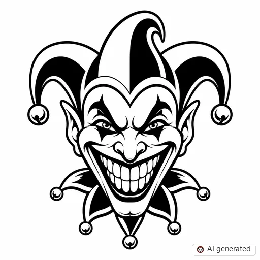 Joker tattoo design in New School style