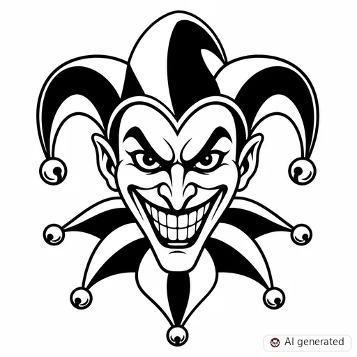 Joker tattoo design in Traditional style