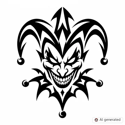 Joker tattoo design in Tribal style