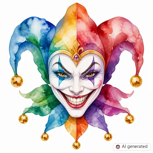Joker tattoo design in Watercolor style
