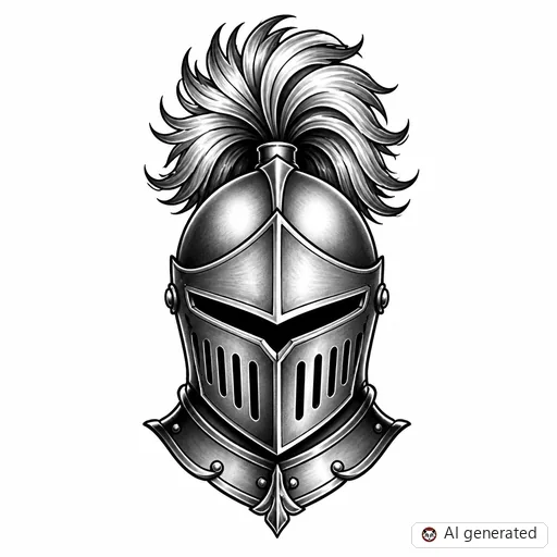 Knight tattoo design in Black & Grey style
