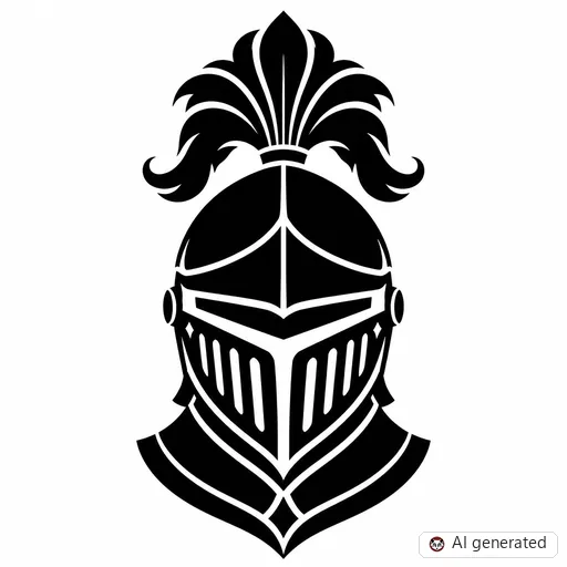Knight tattoo design in Blackwork style