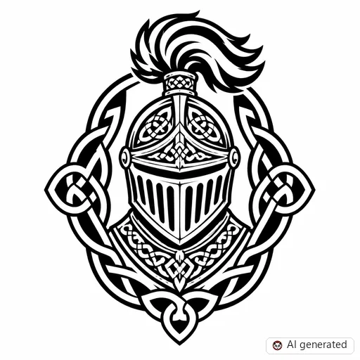 Disegno di tatuaggio Cavaliere in stile Celtico
