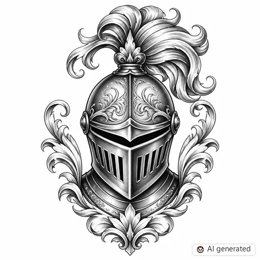 Ritter-Tattoo-Entwurf im Stil Chicano