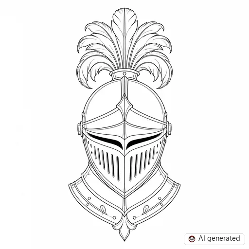 Knight tattoo design in Fine-Line style