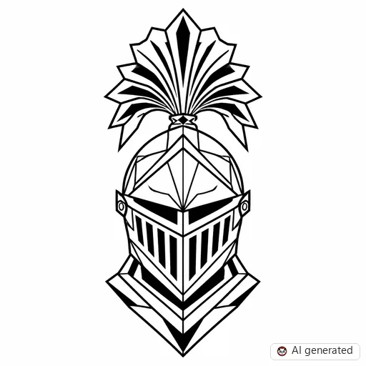 Knight tattoo design in Geometric style