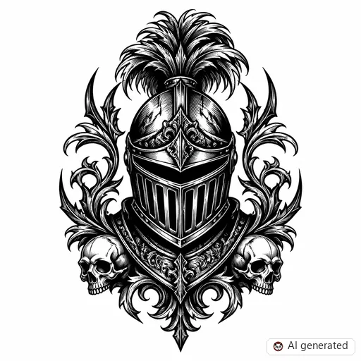 Disegno di tatuaggio Cavaliere in stile Gothic