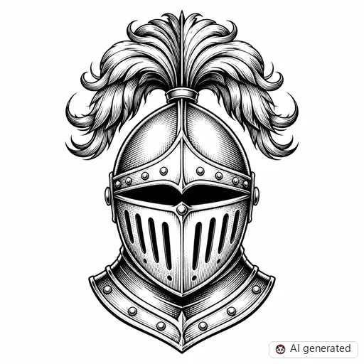 Knight tattoo design in Illustrative style