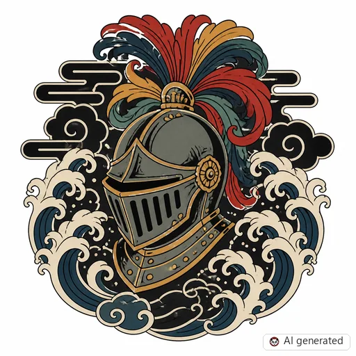 Ritter-Tattoo-Entwurf im Stil Japanisch (Irezumi)