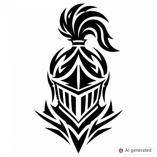Knight tattoo design in Tribal style
