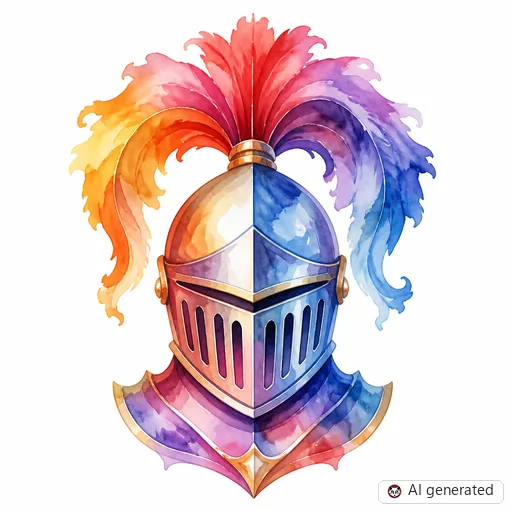 Knight tattoo design in Watercolor style