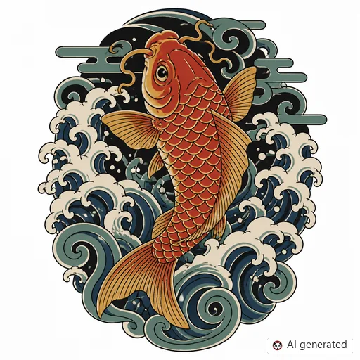 Koi-Tattoo-Entwurf im Stil Japanisch (Irezumi)