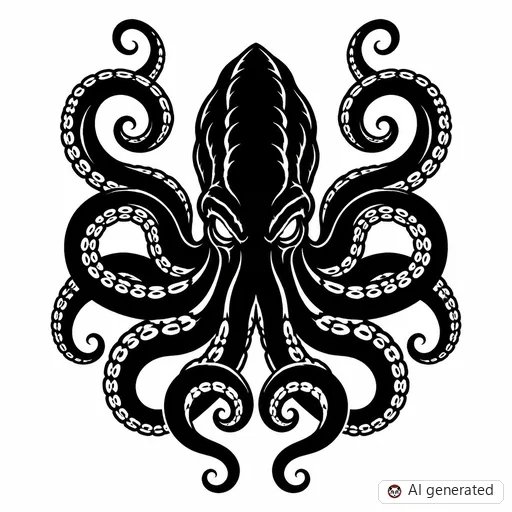 Kraken tattoo design in Blackwork style