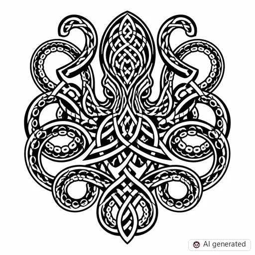 Disegno di tatuaggio Kraken in stile Celtico