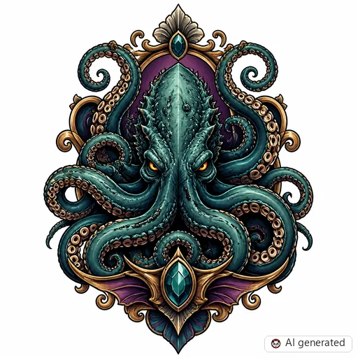 Kraken-Tattoo-Entwurf im Stil Neo-Traditional