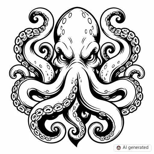 Kraken tattoo design in New School style