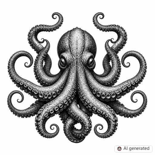 Kraken tattoo design in Realism style