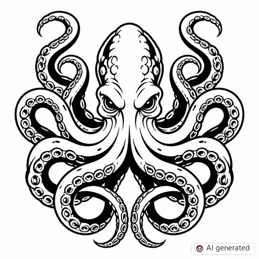 Kraken tattoo design in Traditional style