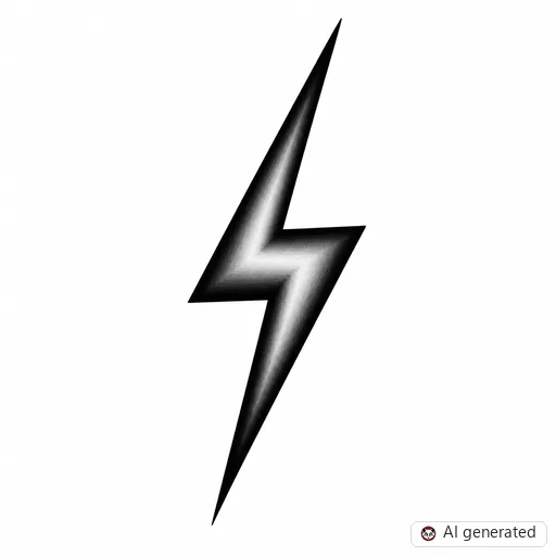 Lightning-Tattoo-Entwurf im Stil Black & Grey