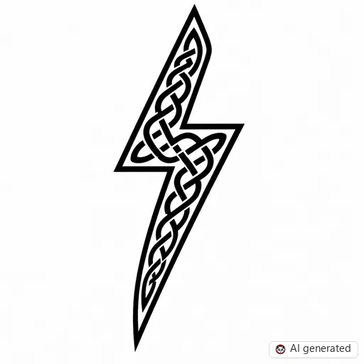 Disegno di tatuaggio Lightning in stile Celtico