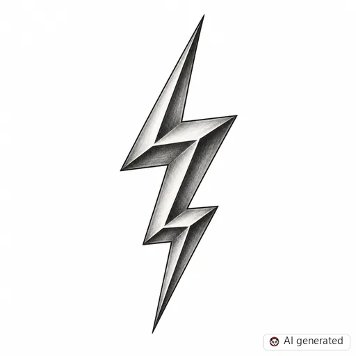 Lightning-Tattoo-Entwurf im Stil Chicano