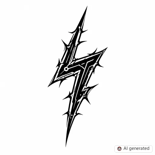 Lightning-Tattoo-Entwurf im Stil Cybersigilism