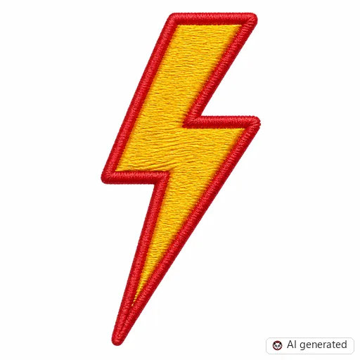 Diseño de tatuaje de Lightning en estilo Bordado