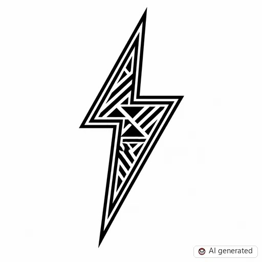 Lightning-Tattoo-Entwurf im Stil Geometric