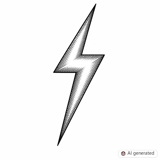Lightning-Tattoo-Entwurf im Stil Illustrative