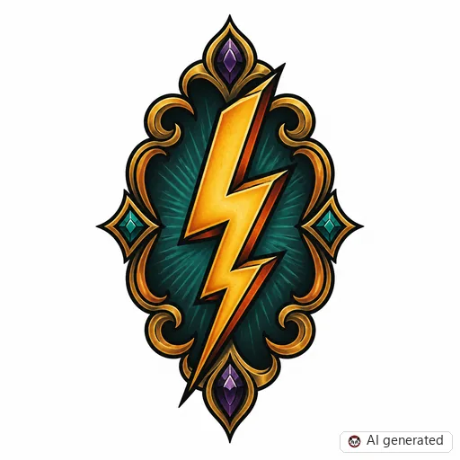 Lightning-Tattoo-Entwurf im Stil Neo-Traditional